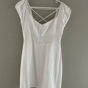 RVCA White Tess Dress with tie back
